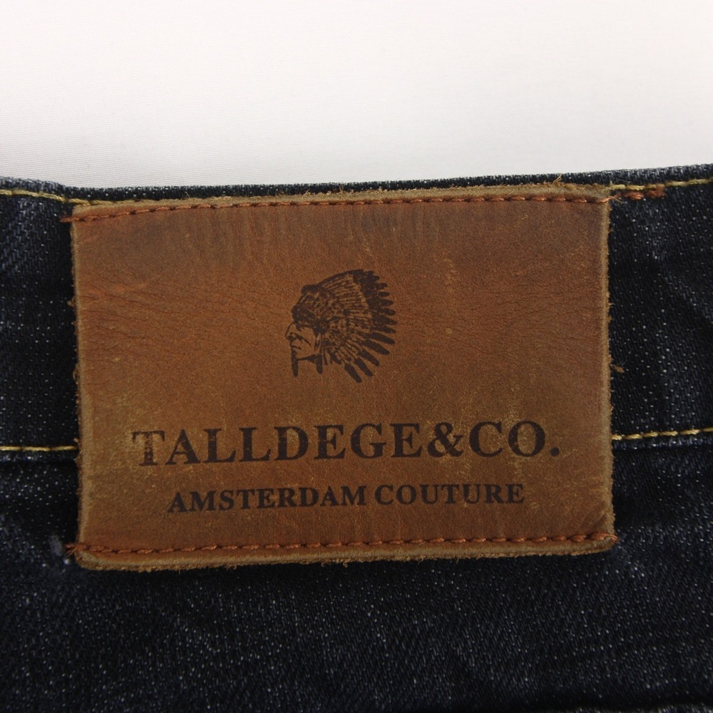 Talldege And Co Jeans Mens 32 Blue Raw Dark Wash Straight Leg Made In Italy - Picture 12 of 12